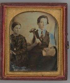 Untitled (Portrait of a Woman and a Man), 1848. Creator: Unknown