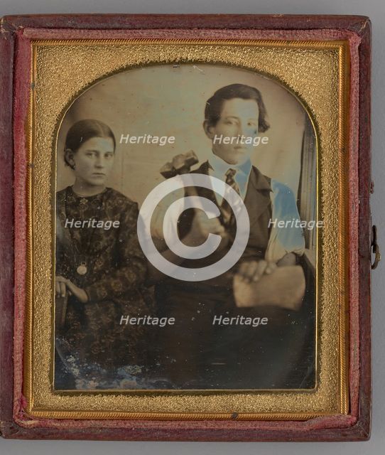 Untitled (Portrait of a Woman and a Man), 1848. Creator: Unknown.