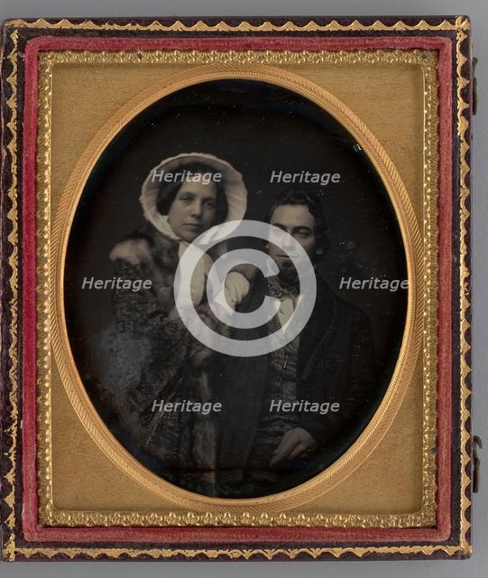 Untitled (Portrait of a Woman and a Man), 1854. Creator: Unknown.