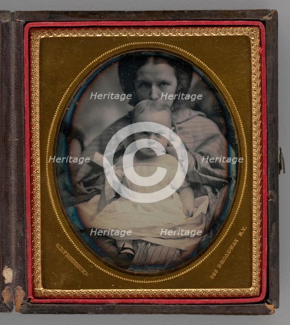 Untitled (Portrait of a Woman holding a Child), 1858. Creator: Charles De Forest Fredricks.