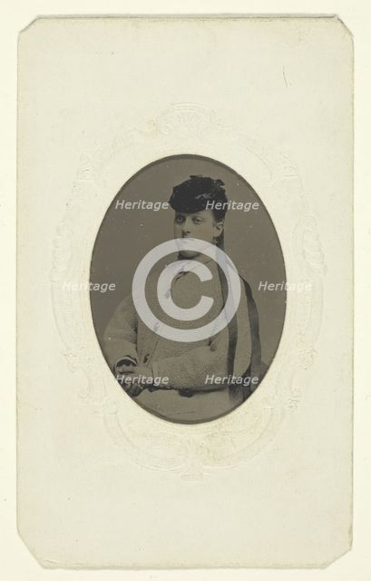 Untitled (Portrait of a Woman in a Hat), 1840-1900. Creator: Unknown.