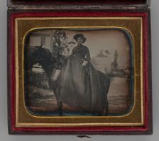 Untitled (Portrait of a Woman on a Horse), 1850. Creator: Unknown