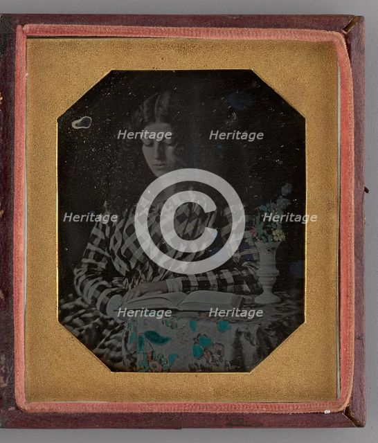 Untitled (Portrait of a Woman Reading), 1845. Creator: Unknown.