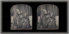 Untitled (Portrait of a Woman Sewing), 1850. Creator: Thomas Richard Williams