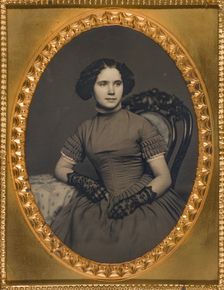 Untitled [portrait of a young woman in lace gloves], 1839/60. Creator: Unknown