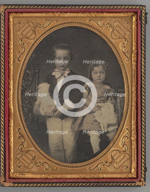 Untitled (Portrait of a Boy and Girl), 1855. Creator: Rufus Anson.