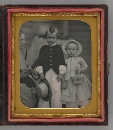 Untitled (Portrait of a Boy and Girl), 1855. Creator: Unknown