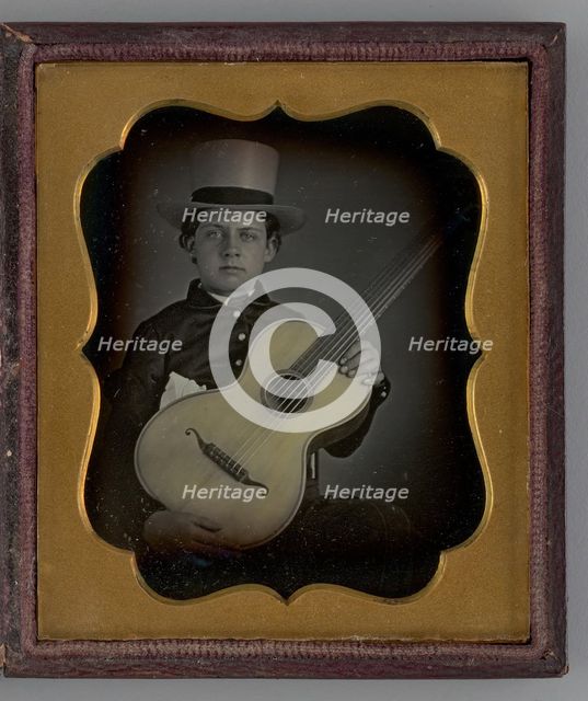 Untitled (Portrait of a Boy Holding a Guitar), 1848. Creator: Unknown.