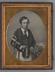 Untitled (Portrait of a Boy Holding a Sword), 1859. Creator: Unknown