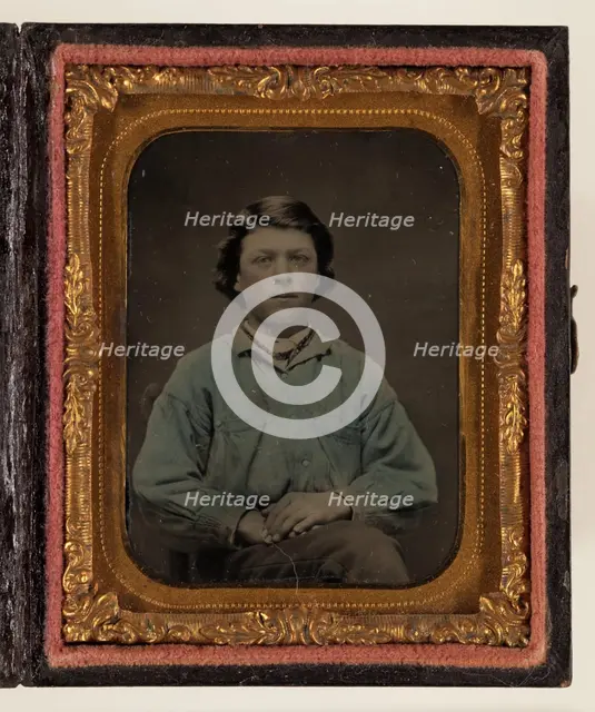 Untitled (Portrait of a Boy in a Blue Shirt), 19th century. Creator: Unknown.