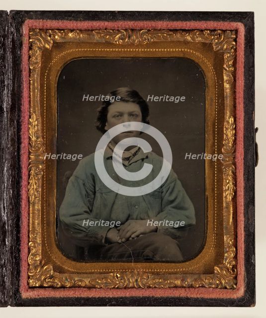 Untitled (Portrait of a Boy in a Blue Shirt), 19th century. Creator: Unknown.