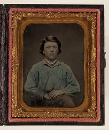 Untitled (Portrait of a Boy in a Blue Shirt), 19th century. Creator: Unknown