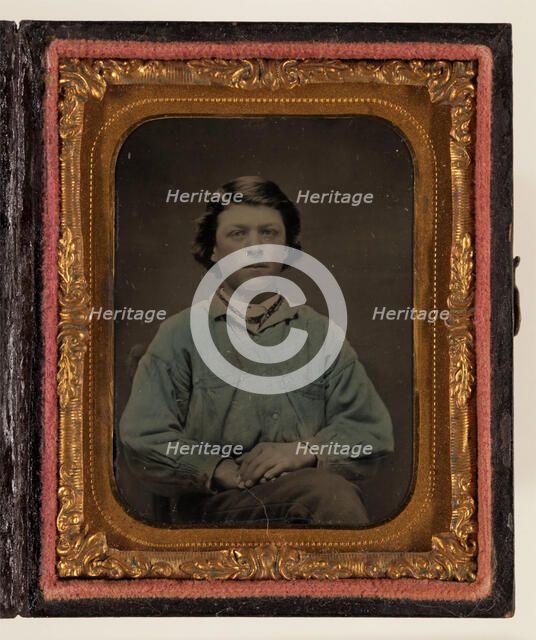 Untitled (Portrait of a Boy in a Blue Shirt), 19th century. Creator: Unknown.