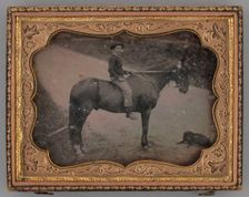 Untitled (Portrait of a Boy on a Horse), 1855. Creator: Unknown