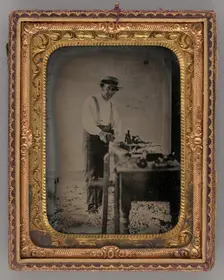 Untitled (Portrait of a Carpenter), 1870. Creator: Unknown