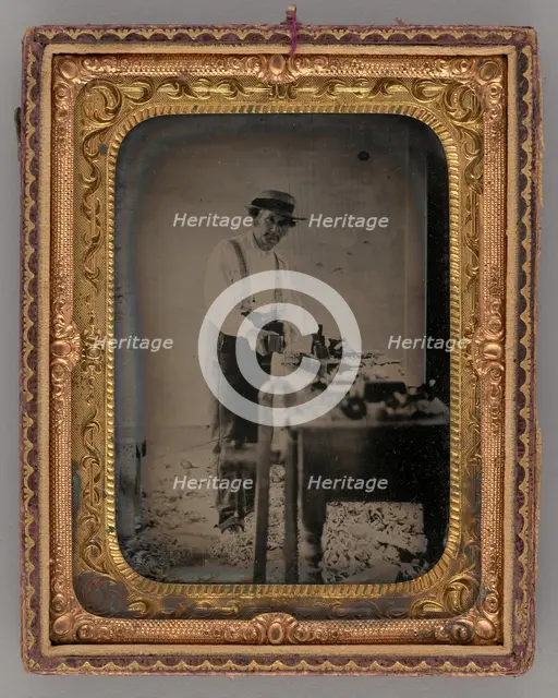 Untitled (Portrait of a Carpenter), 1870. Creator: Unknown.
