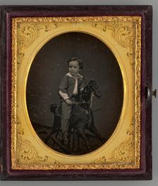 Untitled (Portrait of a Child on a Rocking Horse), 1862. Creator: Alexander Hesler