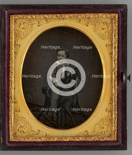Untitled (Portrait of a Child on a Rocking Horse), 1862. Creator: Alexander Hesler.