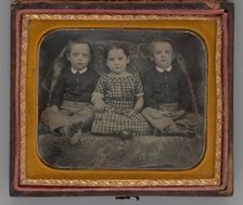 Untitled (Portrait of a Girl and Two Boys), 1858. Creator: Unknown