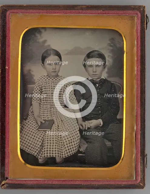 Untitled (Portrait of a Girl and a Boy), 1847. Creator: Samuel Broadbent.