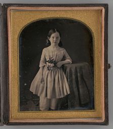 Untitled (Portrait of a Girl Holding Flowers), 1847. Creator: Unknown