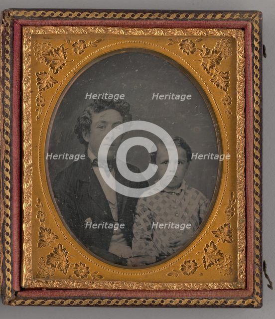 Untitled (Portrait of a Man and a Boy), 1855. Creator: Unknown.