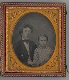 Untitled (Portrait of a Man and a Boy), 1855. Creator: Unknown