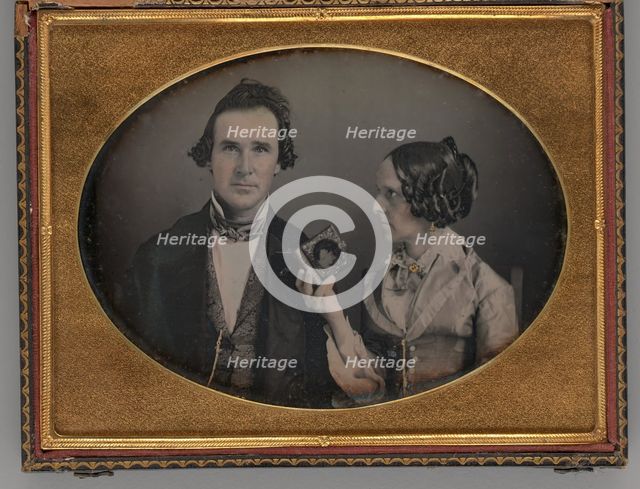 Untitled (Portrait of a Man and a Woman), 1851. Creator: Unknown.