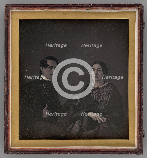 Untitled (Portrait of a Man and Woman), 1844. Creator: Unknown.