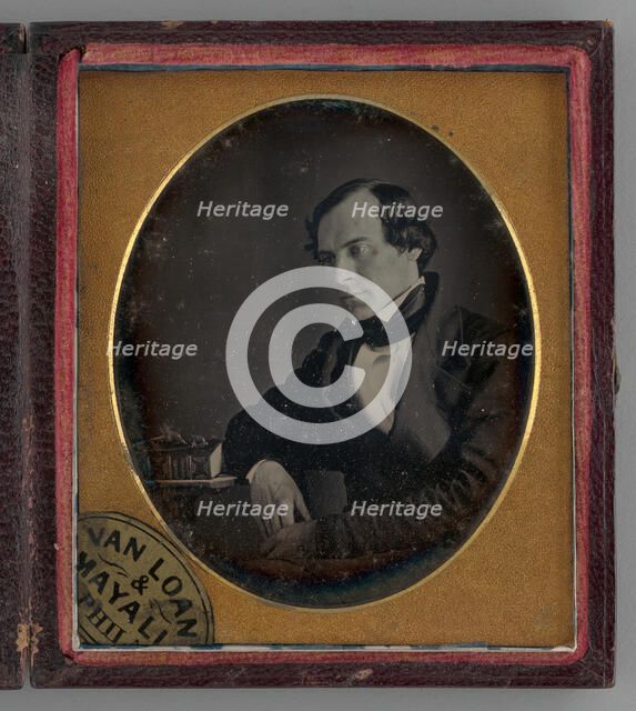 Untitled (Portrait of a Man at a 3/4 Angle), 1845. Creator: John Jabez Edwin Mayall.