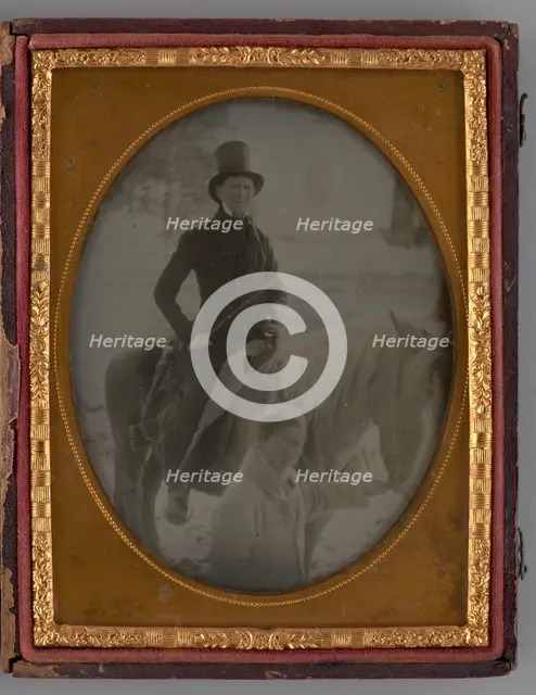 Untitled (Portrait of a Man on a Horse), 1865. Creator: Unknown.