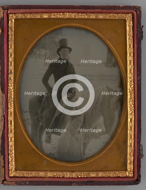 Untitled (Portrait of a Man on a Horse), 1865. Creator: Unknown.