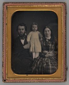 Untitled (Portrait of a Man, Woman and Girl), 1856. Creator: Unknown