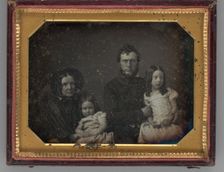 Untitled (Portrait of a Man, Woman and Two Girls), 1847. Creator: Unknown