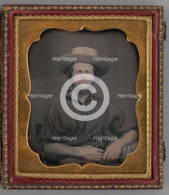 Untitled (Portrait of a Man Wearing a Straw Hat), 1854. Creator: Unknown.