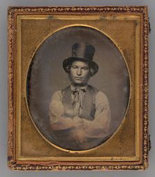Untitled (Portrait of a Man with Top Hat), 1854. Creator: Unknown