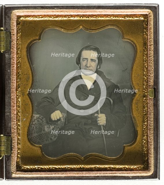 Untitled [portrait of a man with walking stick], 1839/60.  Creator: Unknown.
