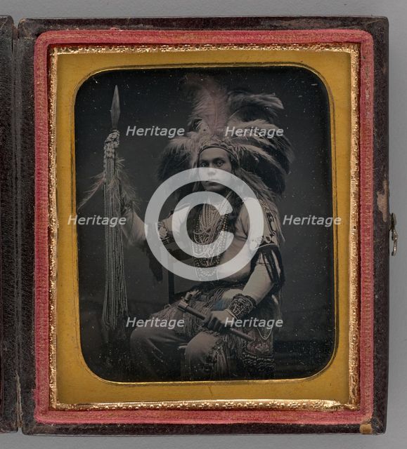 Untitled (Portrait of a Man with Headdress), 1855. Creator: Unknown.