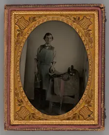 Untitled (Portrait of a Saddle Maker), 1865. Creator: Unknown