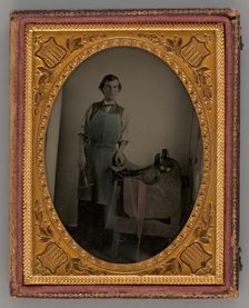 Untitled (Portrait of a Saddle Maker), 1865. Creator: Unknown