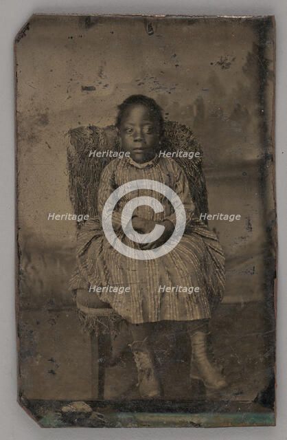 Untitled (Portrait of a Seated Girl), 1880. Creator: Unknown.