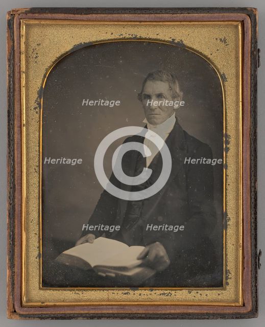 Untitled (Portrait of a Seated Man Holding a Book), 1848. Creator: Unknown.