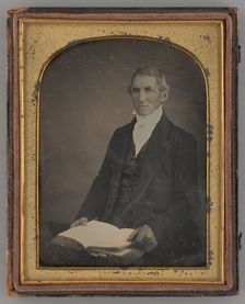 Untitled (Portrait of a Seated Man Holding a Book), 1848. Creator: Unknown