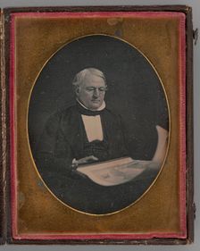Untitled (Portrait of a Seated Man Holding a Map), 1847. Creator: Marcus Aurelius Root