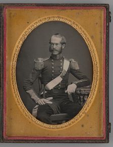 Untitled (Portrait of a Seated Man in Military Uniform), 1858. Creator: Unknown