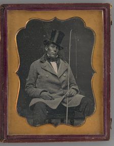 Untitled (Portrait of a Seated Man Wearing a Top Hat), 1848. Creator: Unknown