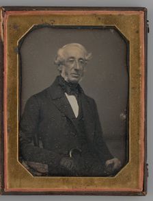 Untitled (Portrait of a Seated Man Wearing an Ascot Tie), 1847. Creator: Marcus Aurelius Root