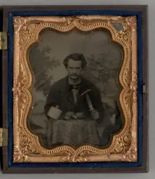 Untitled (Portrait of a Seated Man with Knife), 1863. Creator: Unknown