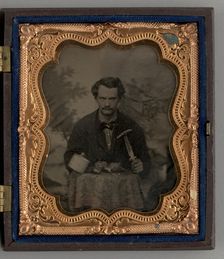 Untitled (Portrait of a Seated Man with Knife), 1863. Creator: Unknown
