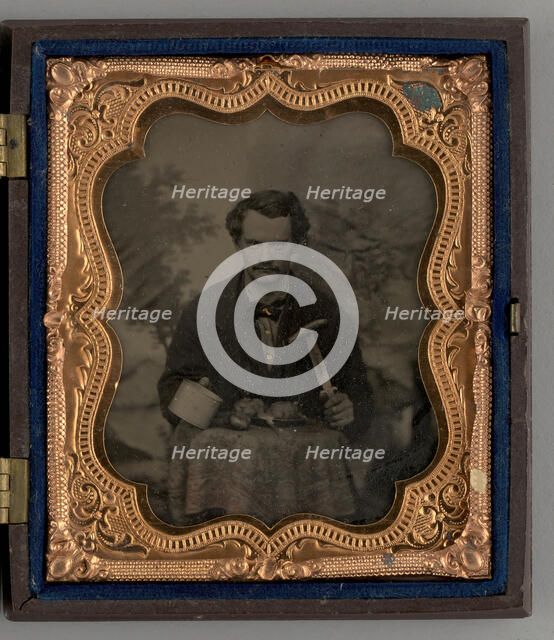 Untitled (Portrait of a Seated Man with Knife), 1863. Creator: Unknown.